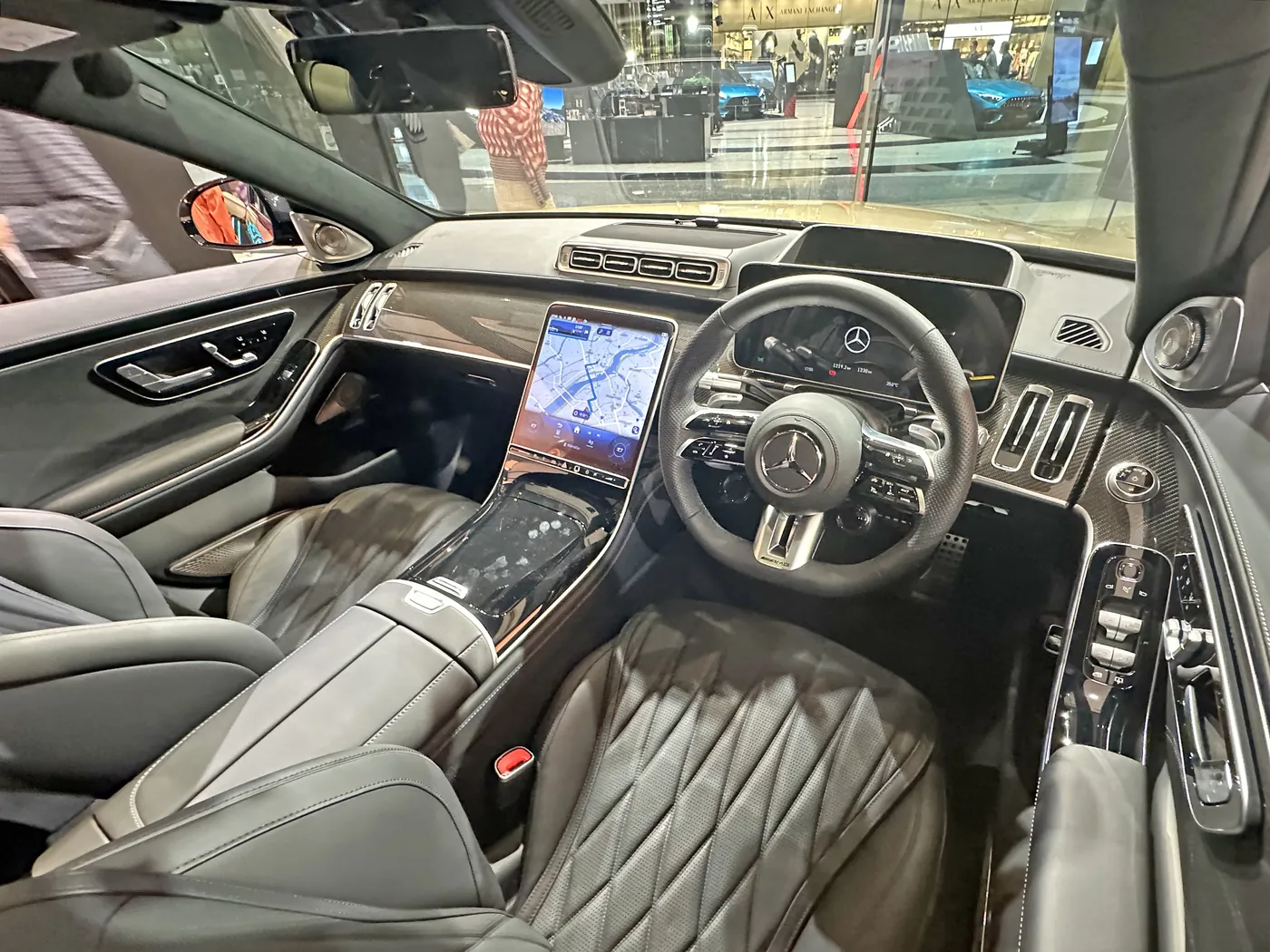 Mercedes S-Class interior with quilted leather